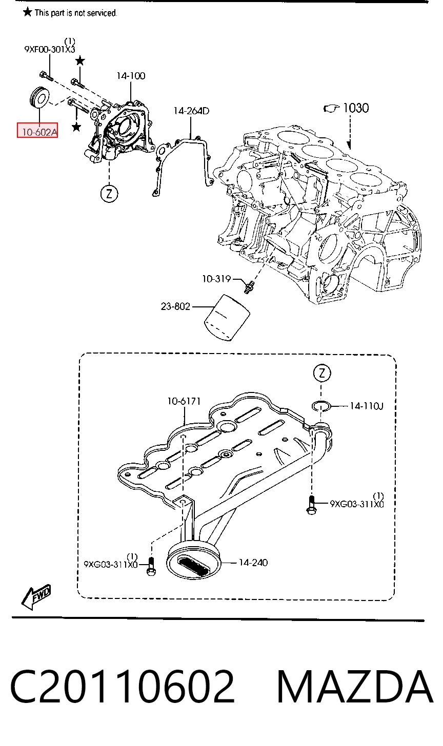 Сальник колінчастого валу на Ford Focus I DFW