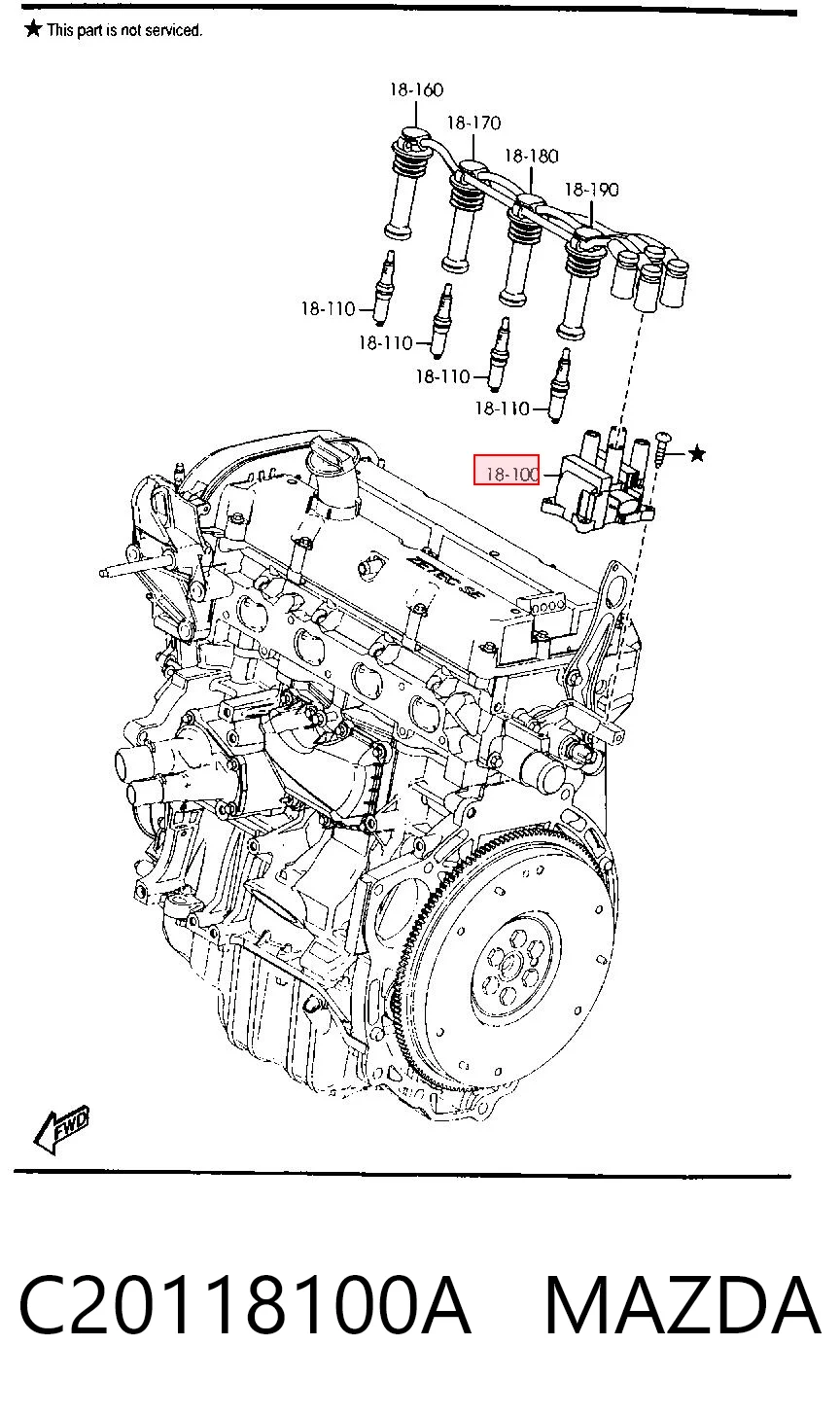 C20118100A Mazda Котушка запалювання
