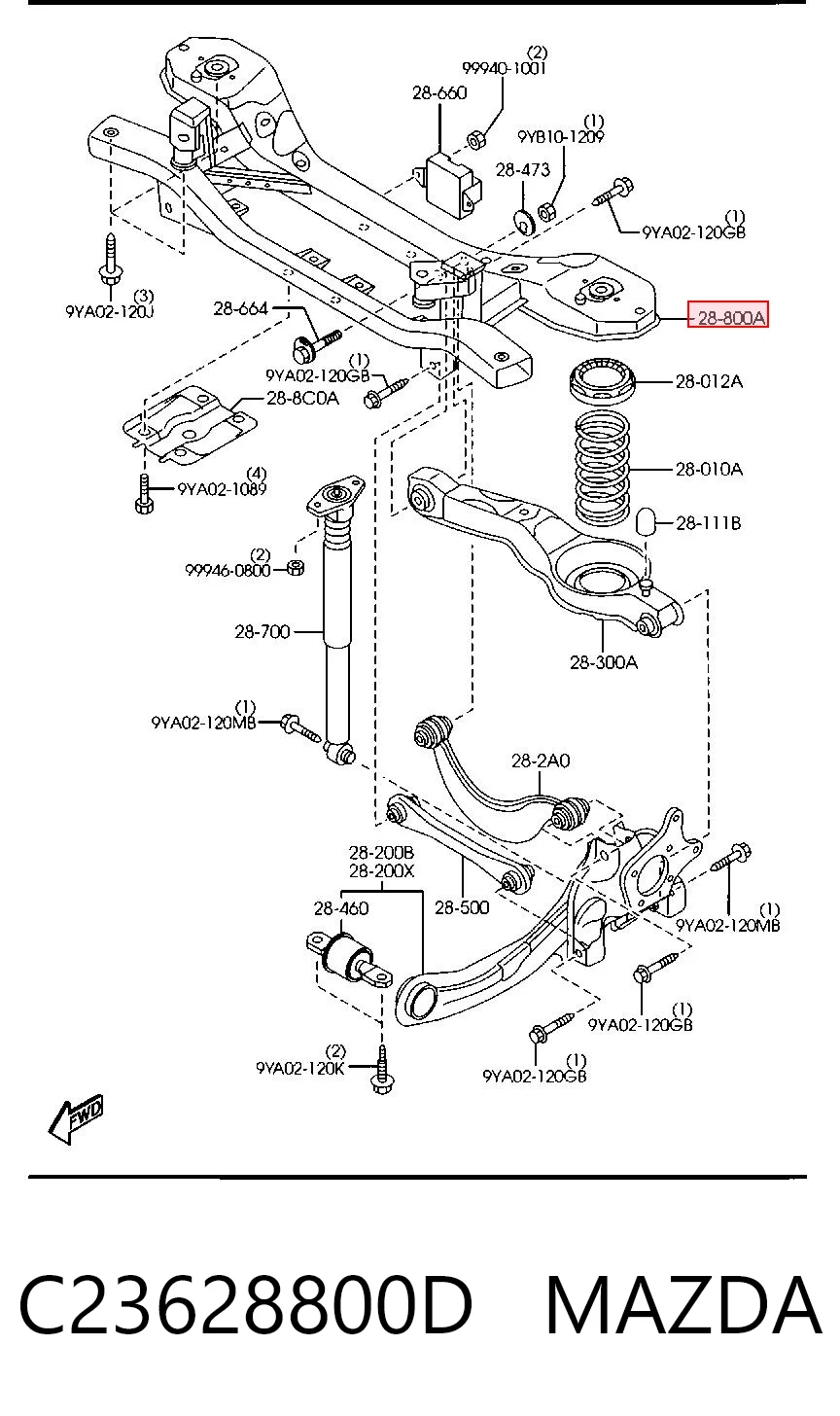 Балка задньої підвіски, підрамник Mazda 5 2 CR
