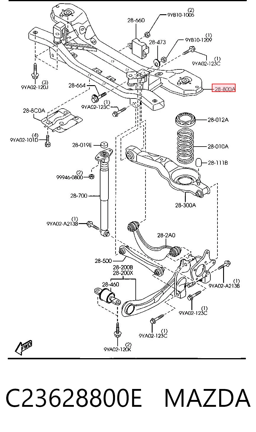 Купити C51328800B Mazda Балка задньої підвіски, підрамник