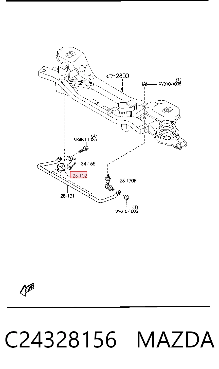 C24328156 Mazda Прокладка стабільзатора заднього