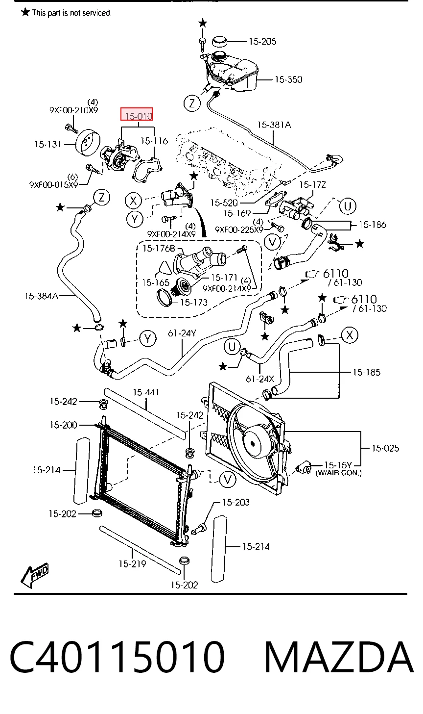 Насос охолодження на Mazda 2 I DY