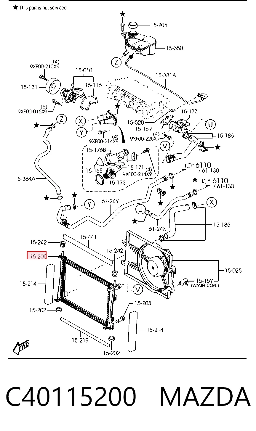 C40115200 Mazda Радіатор охолодження двигуна