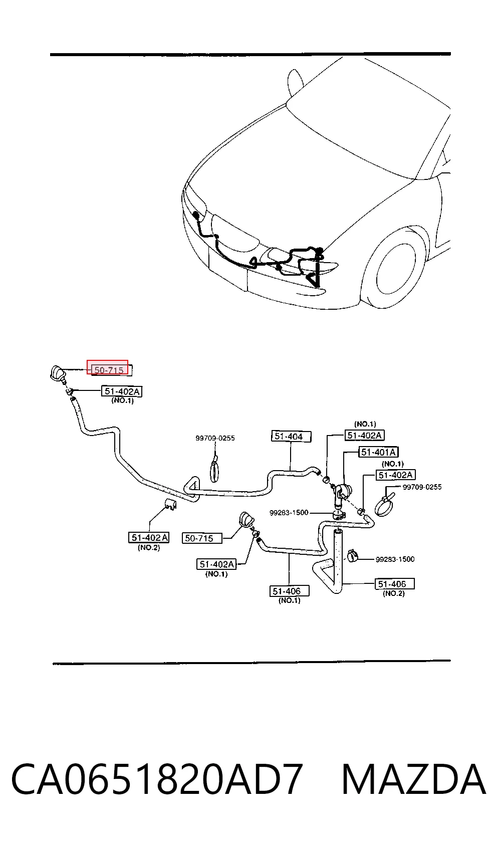 Форсунка омивача лобового скла Mazda Xedos 6 CA