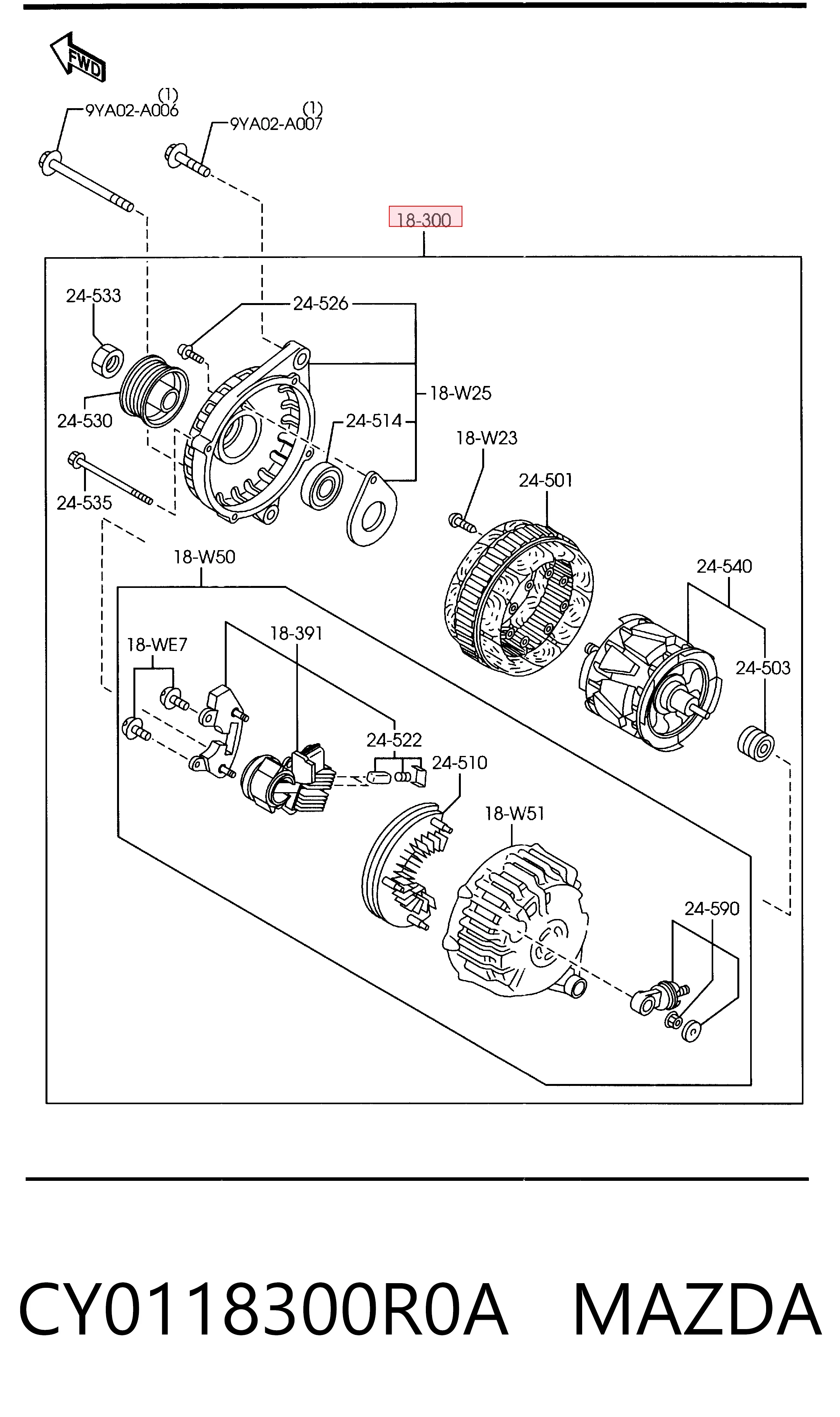 CY0118300R0A Mazda Авто генератор