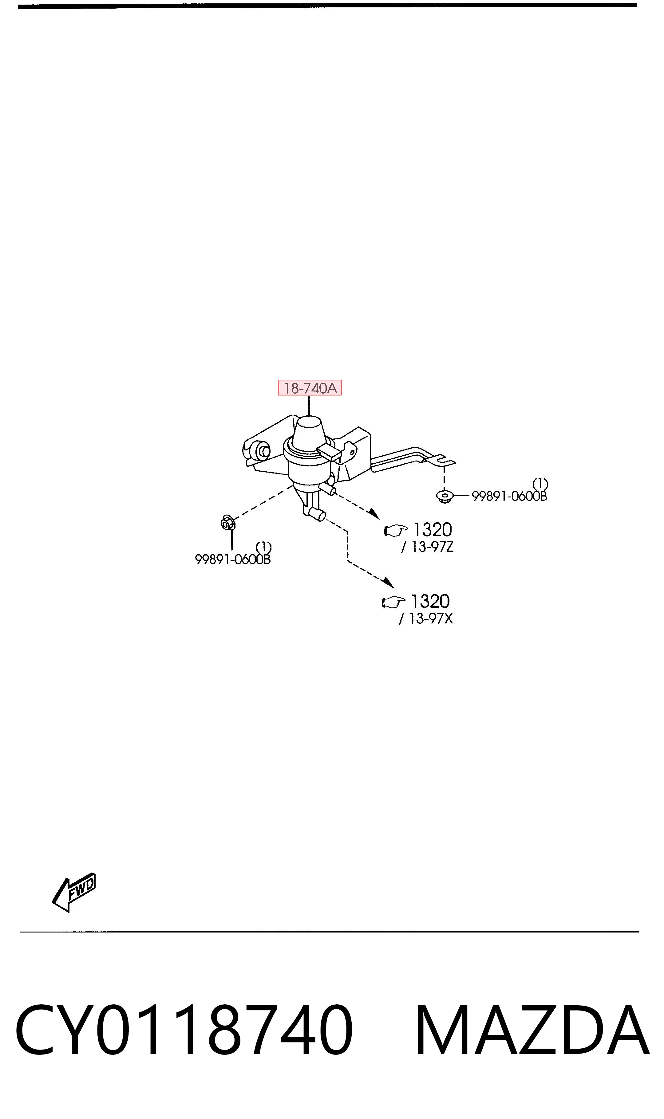 CY0118740 Mazda Система управління парами палива