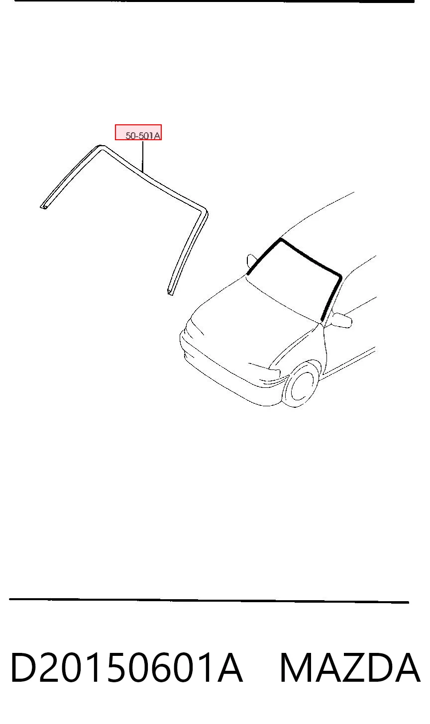 Молдинг лобового скла Mazda Demio DW
