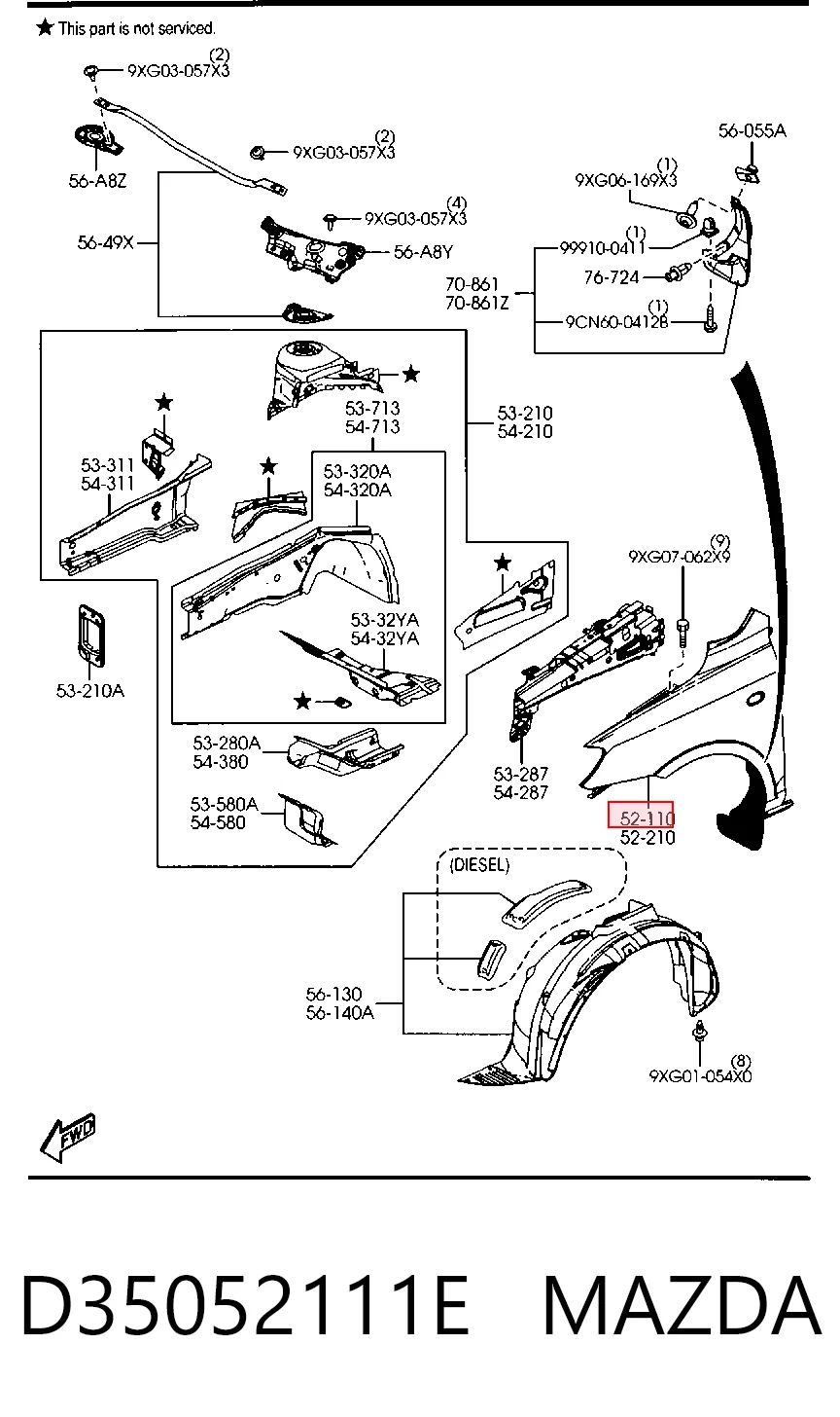 Крила на Mazda 2 I DY