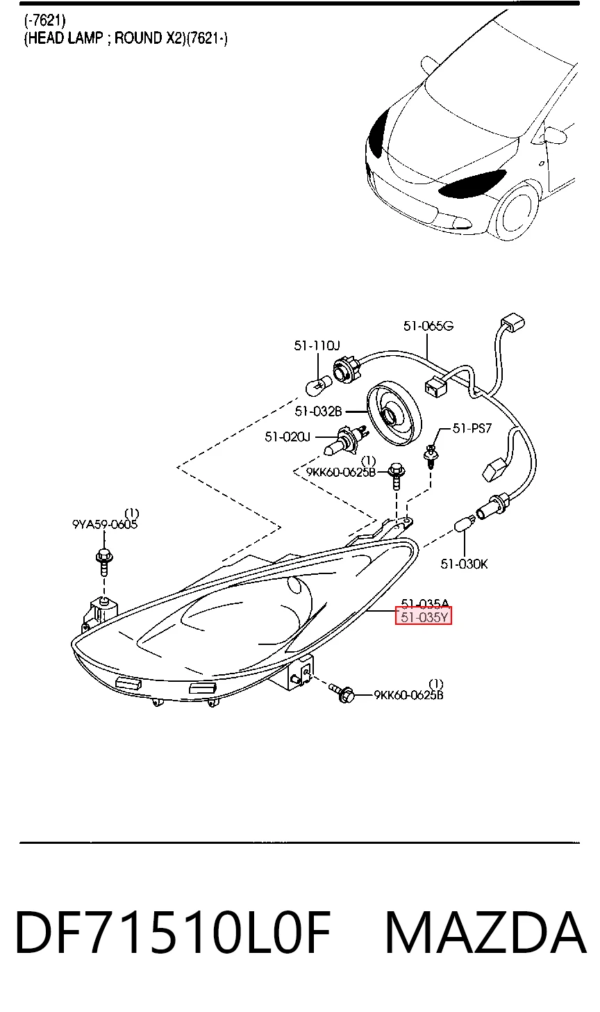 Фара ліва Mazda 2 2