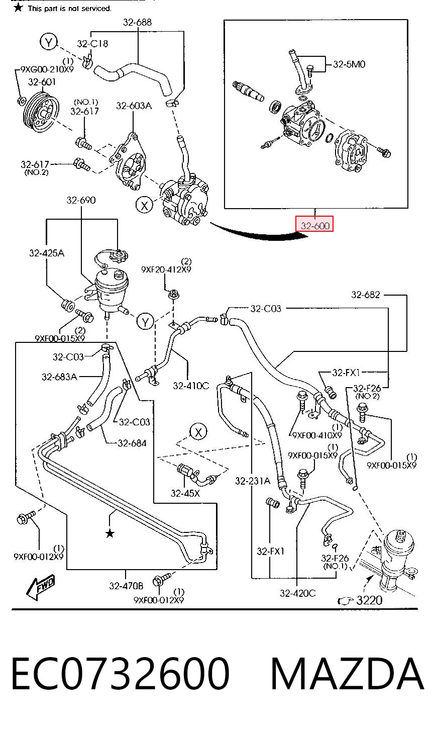 EC0732600 Mazda Насос гідропідсилювача