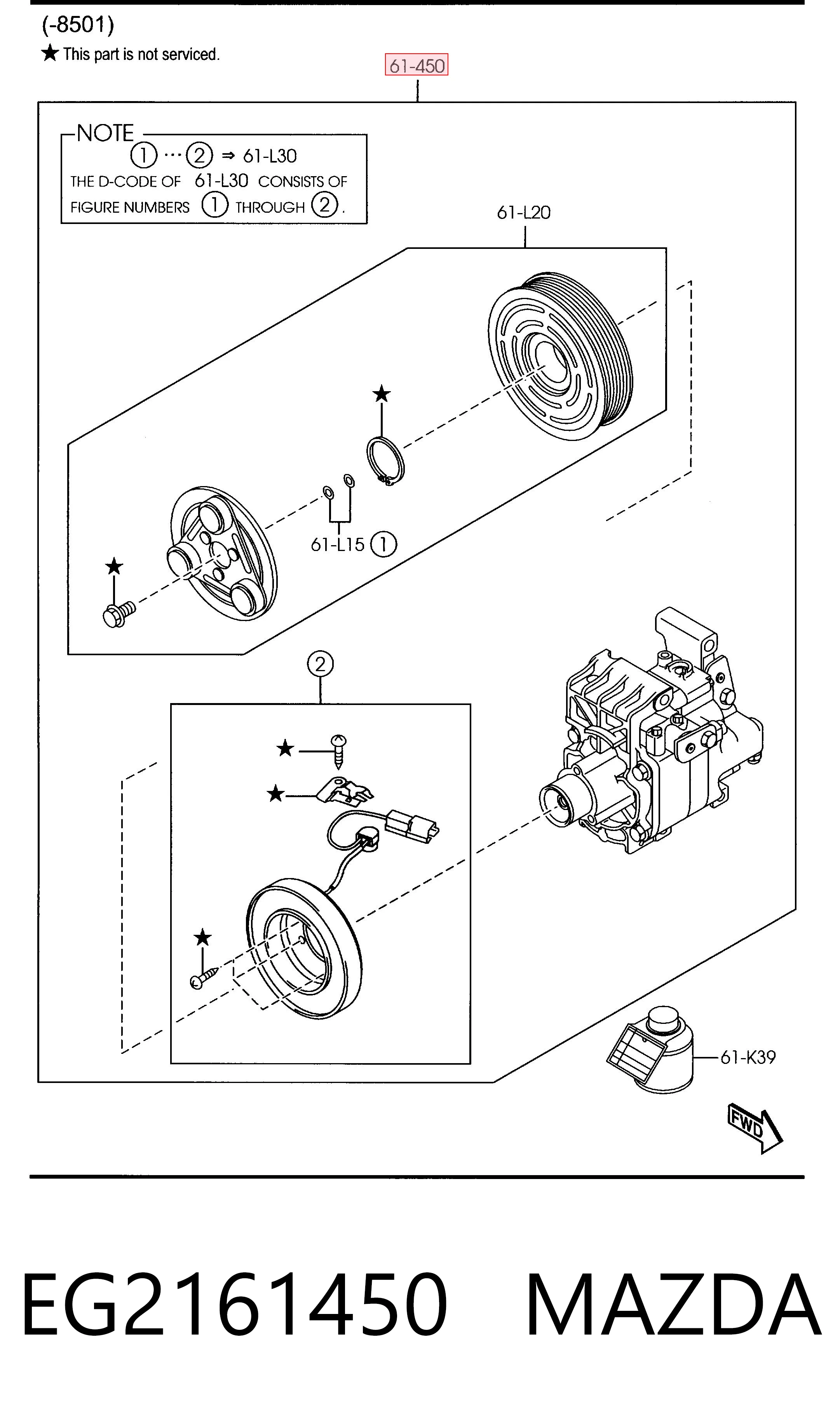 EG2161450 Mazda Компресор холодоагенту