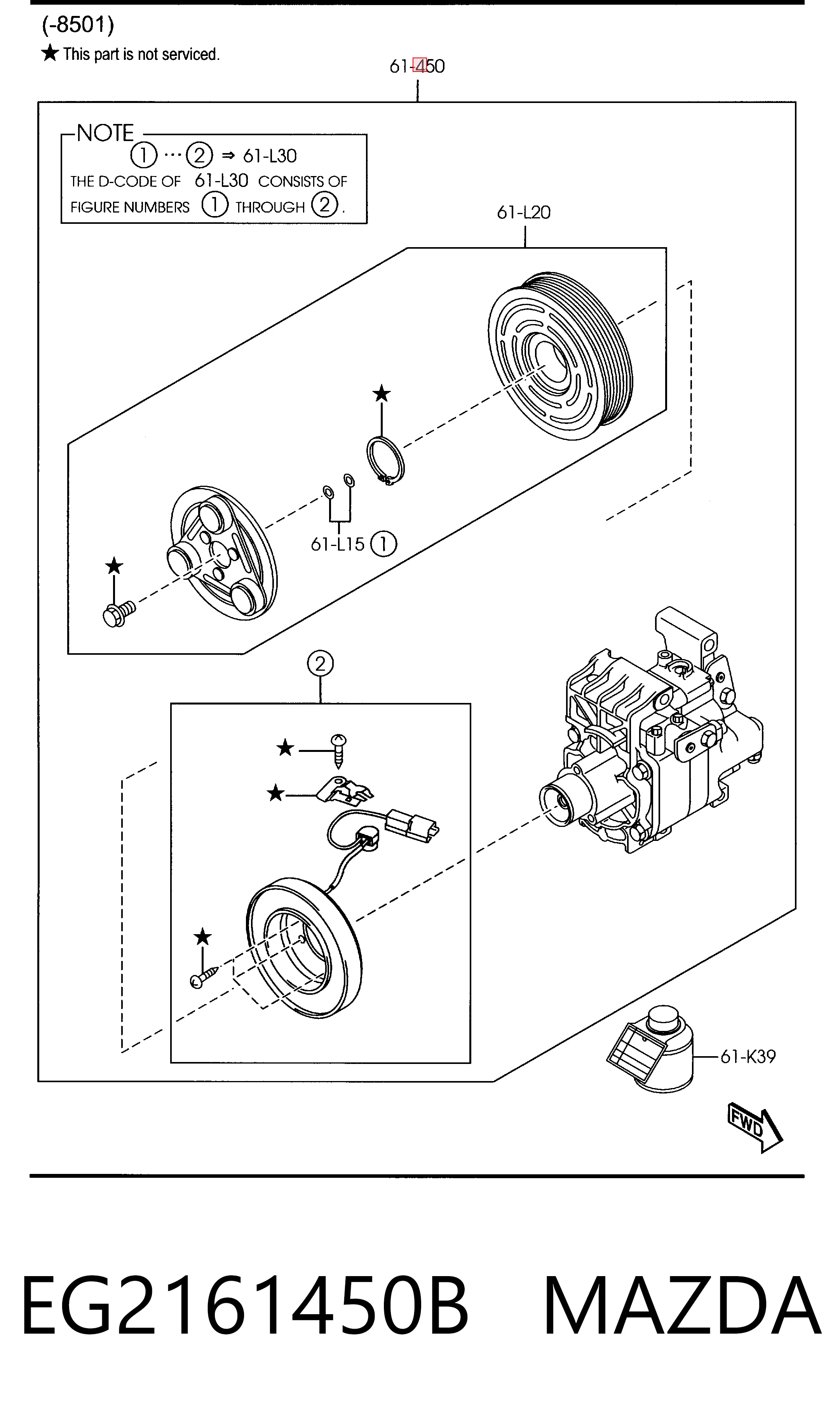 EG2161450B Mazda Компресор холодоагенту
