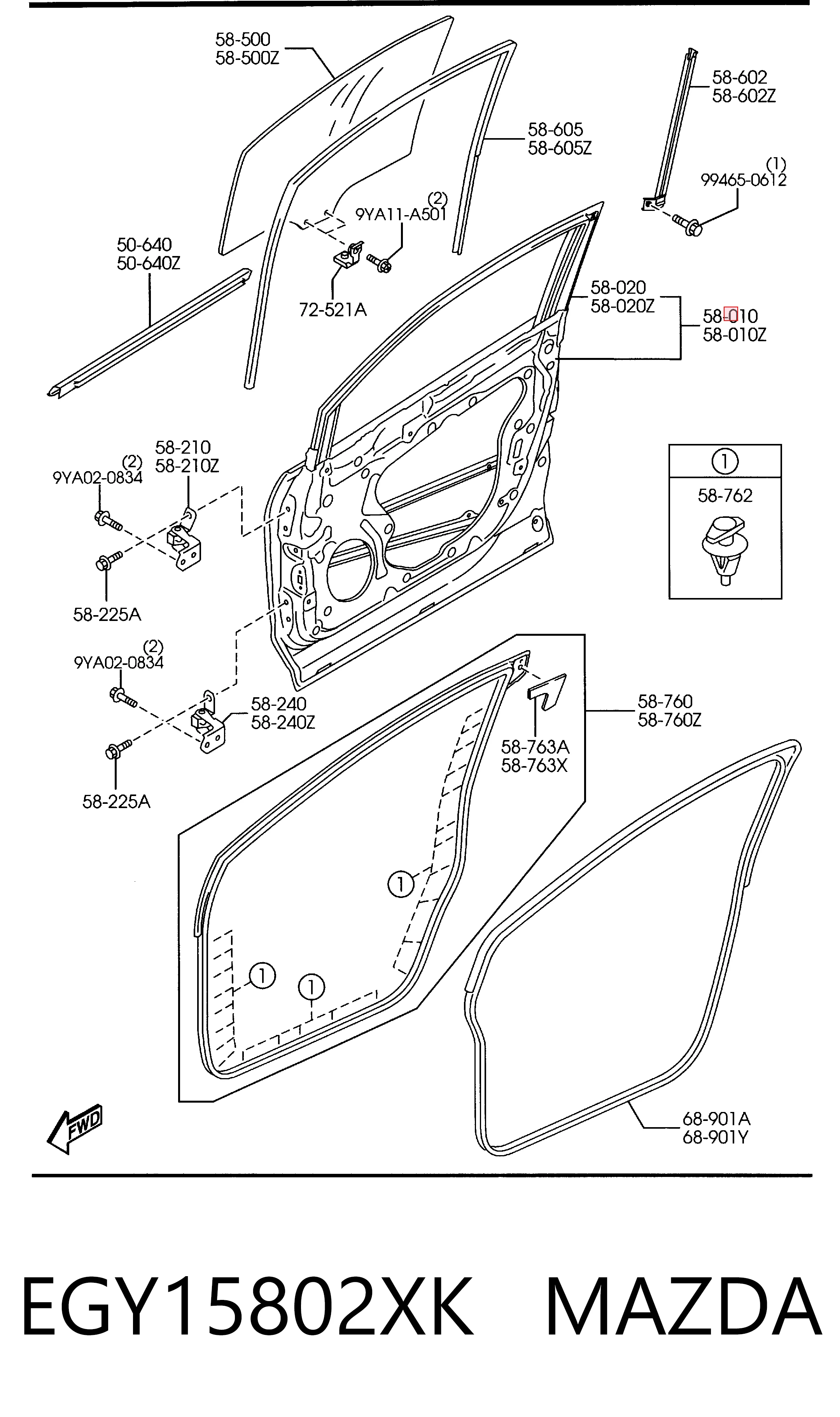 Двері передні, праві Mazda CX-7 позашляховик (ER) (2009 - 2013) ціна, від 136.05 USD