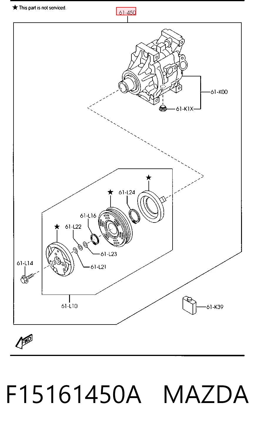 F15161450A Mazda Компресор холодоагенту