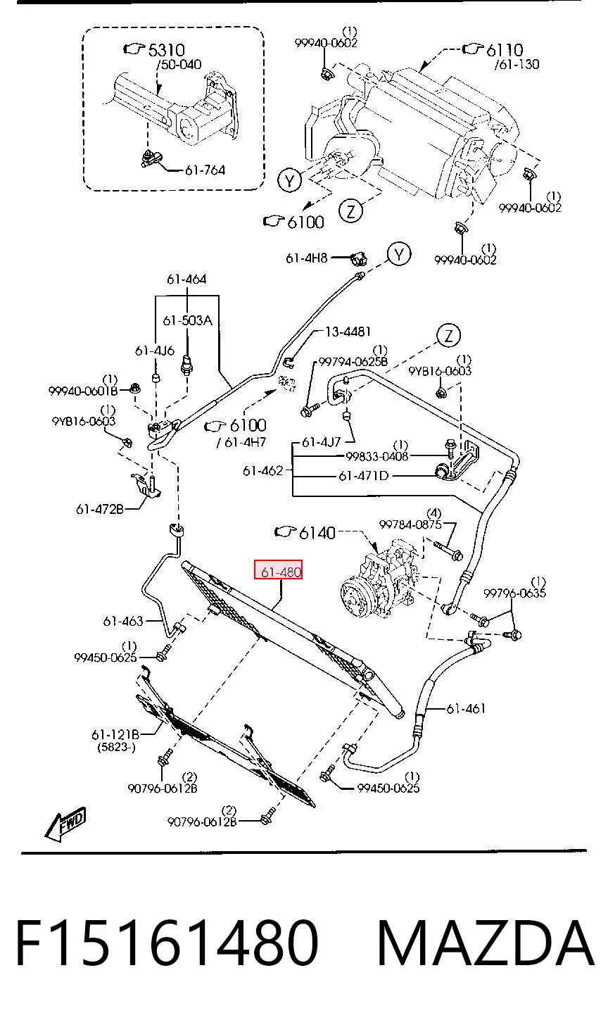 F15161480 Mazda Конденсатор