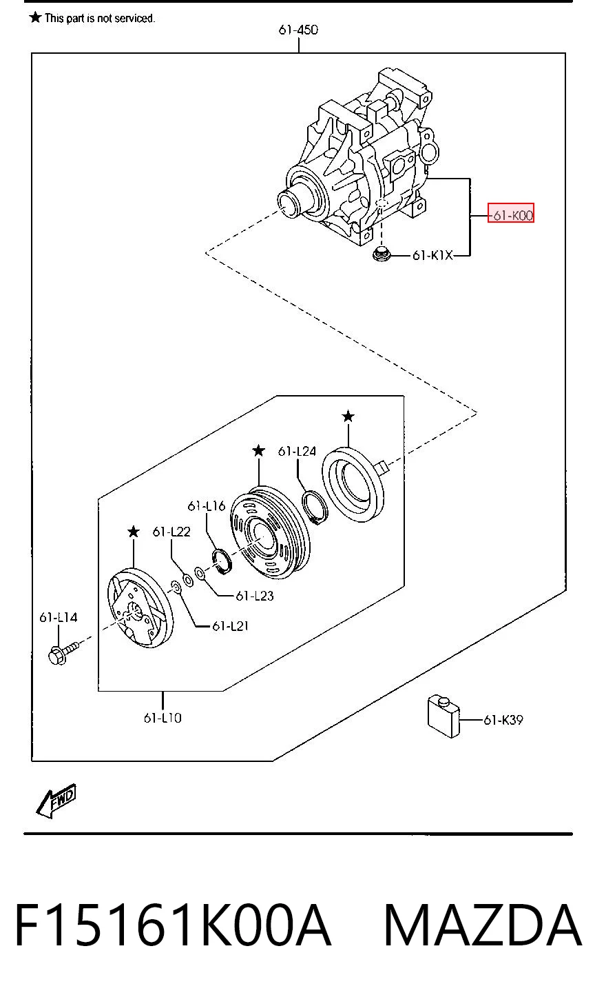 F15161K00A Mazda Компресор холодоагенту