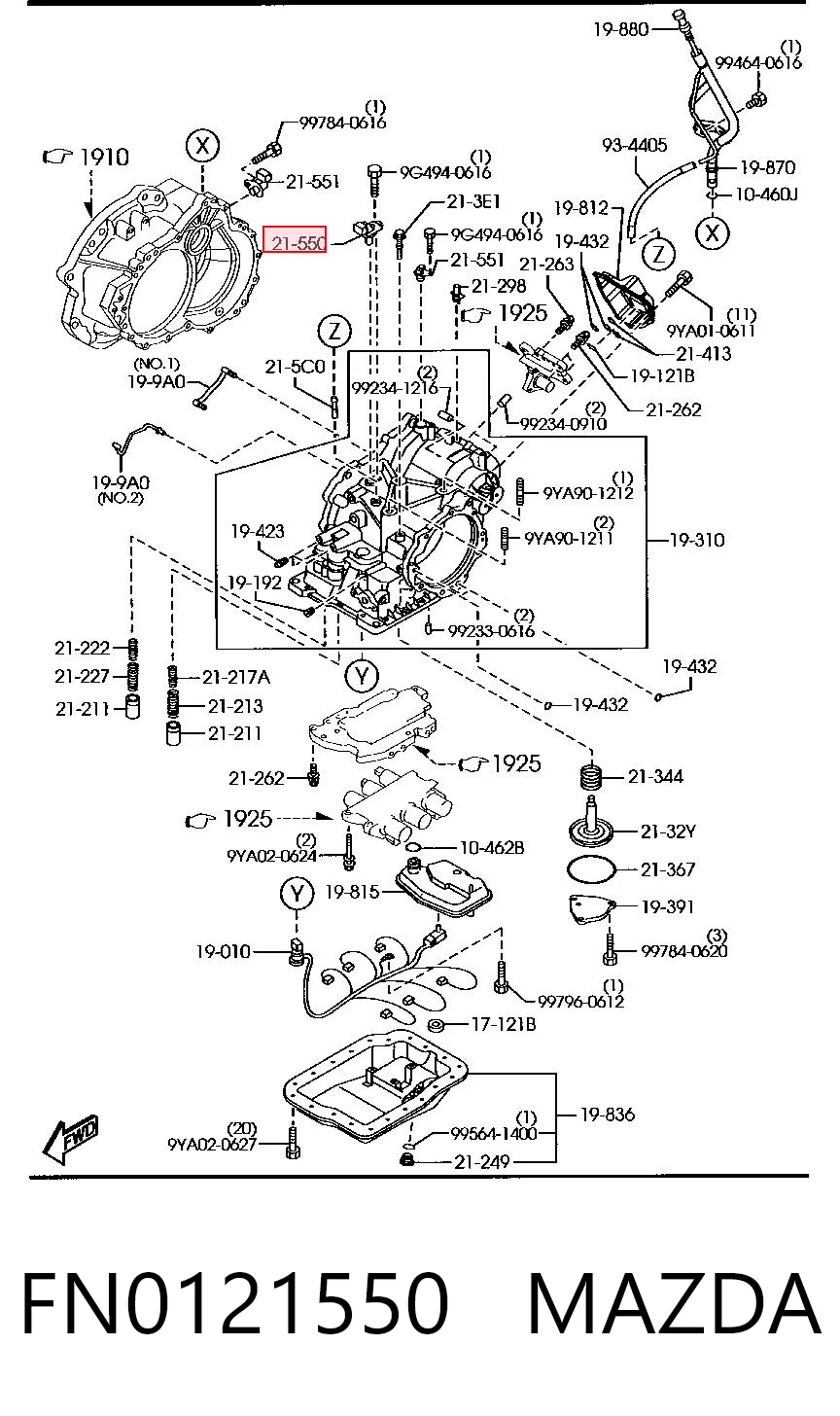 FN0121550 Mazda Датчик швидкості спідометра