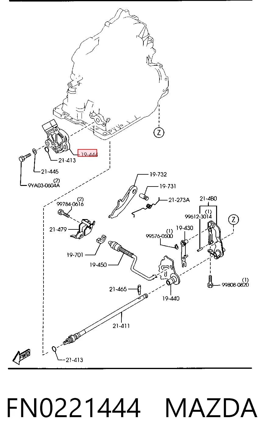 FN0221444 Mazda Датчик АКПП