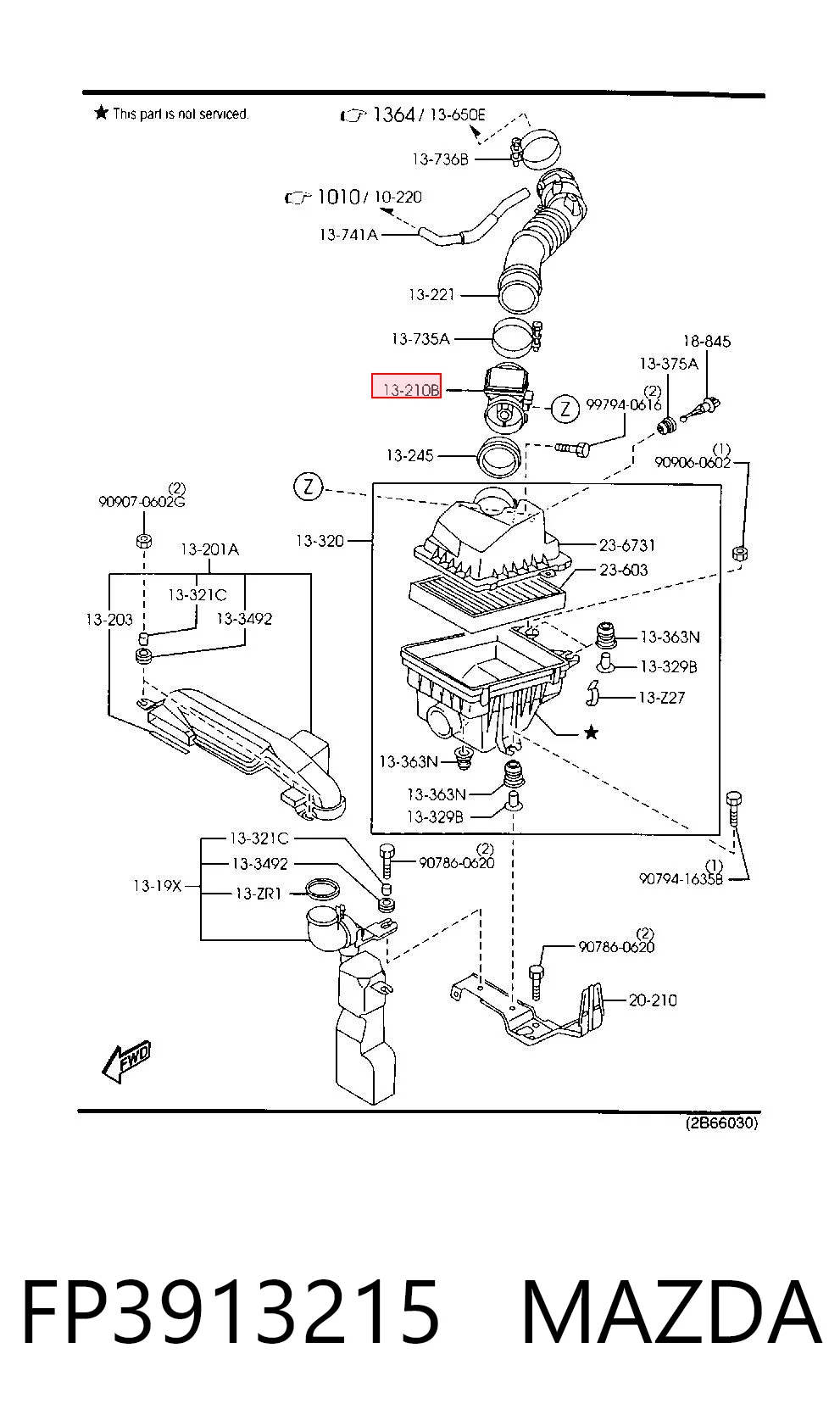 FP3913215 Mazda Датчик витрати повітря