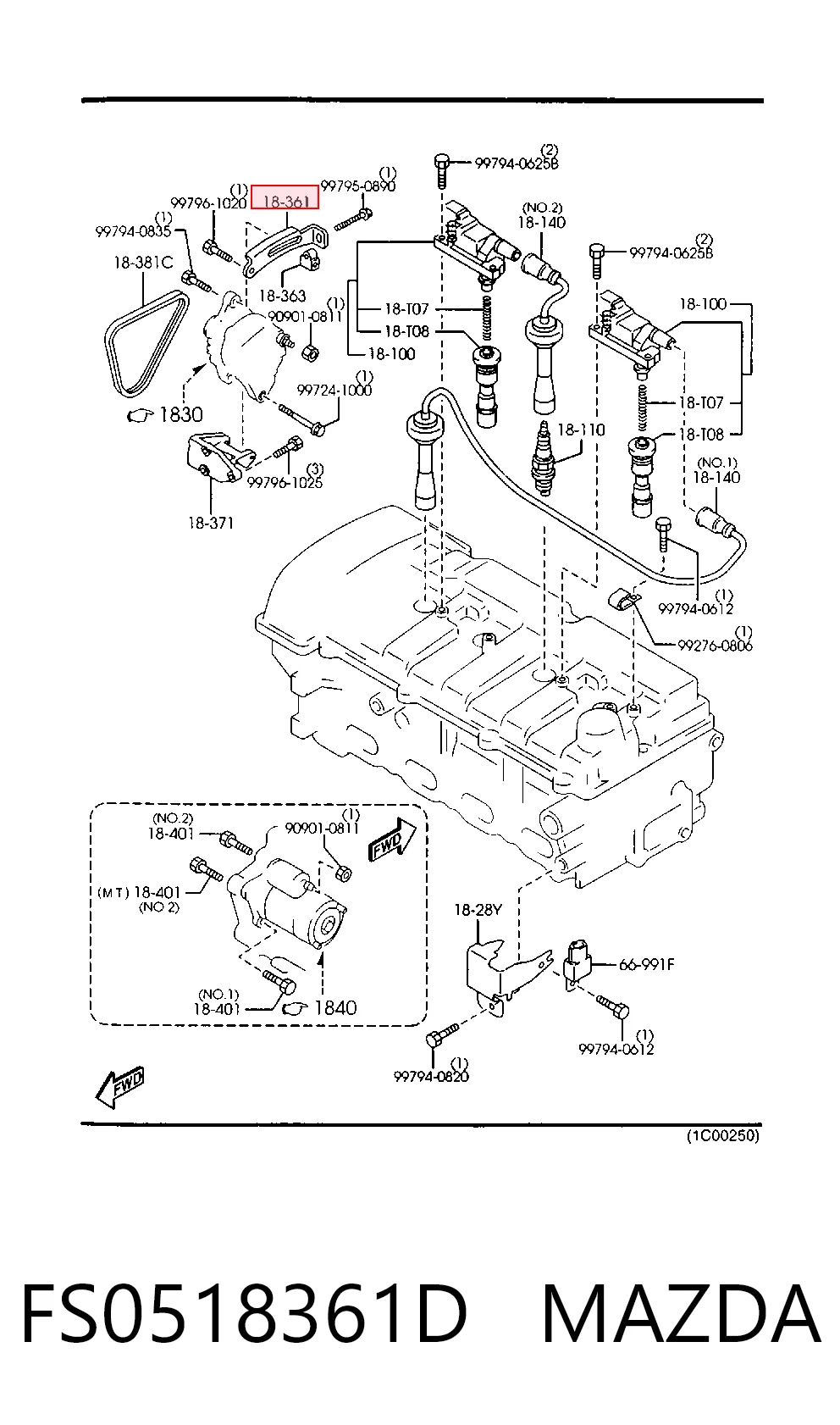 Натяжна планка поліклинового ременя на Mazda 626 IV GE
