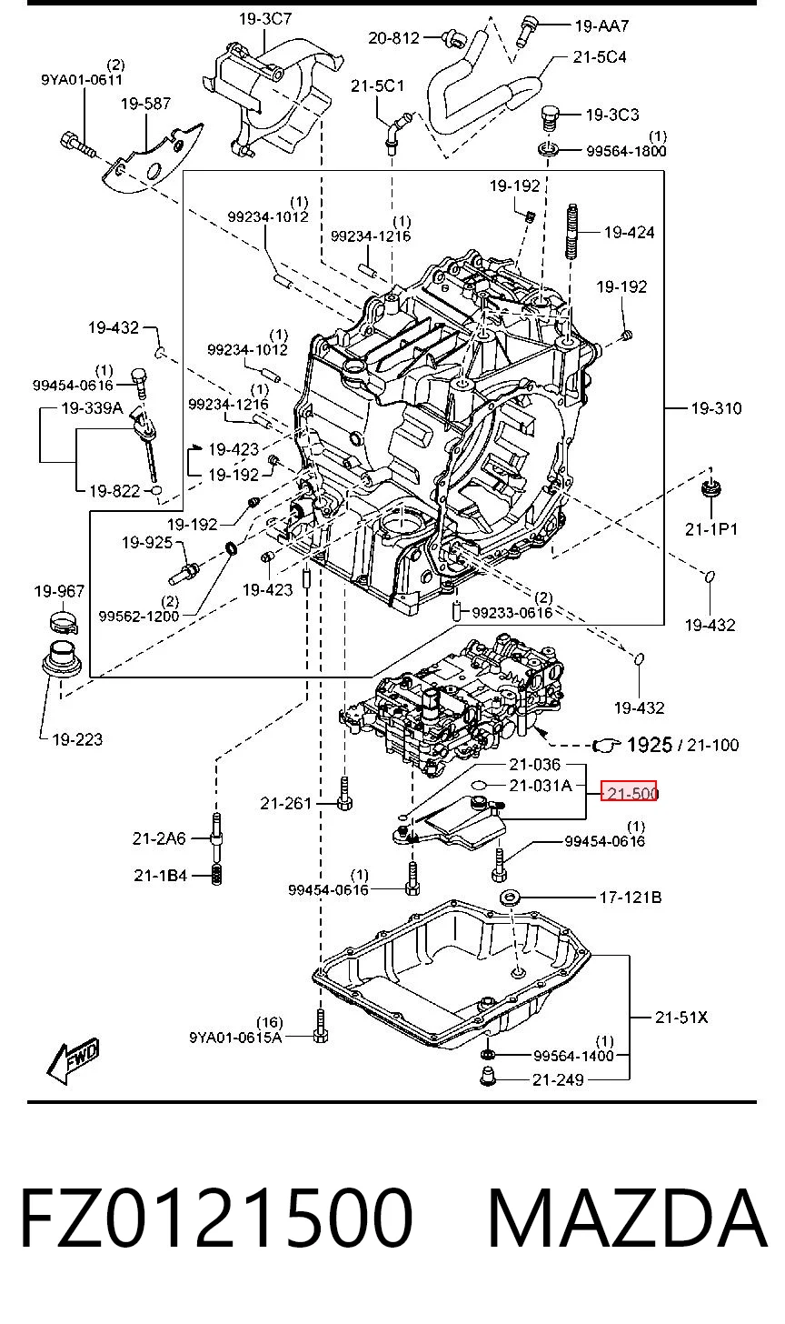 FZ0121500 Mazda Масло в коробку автомат