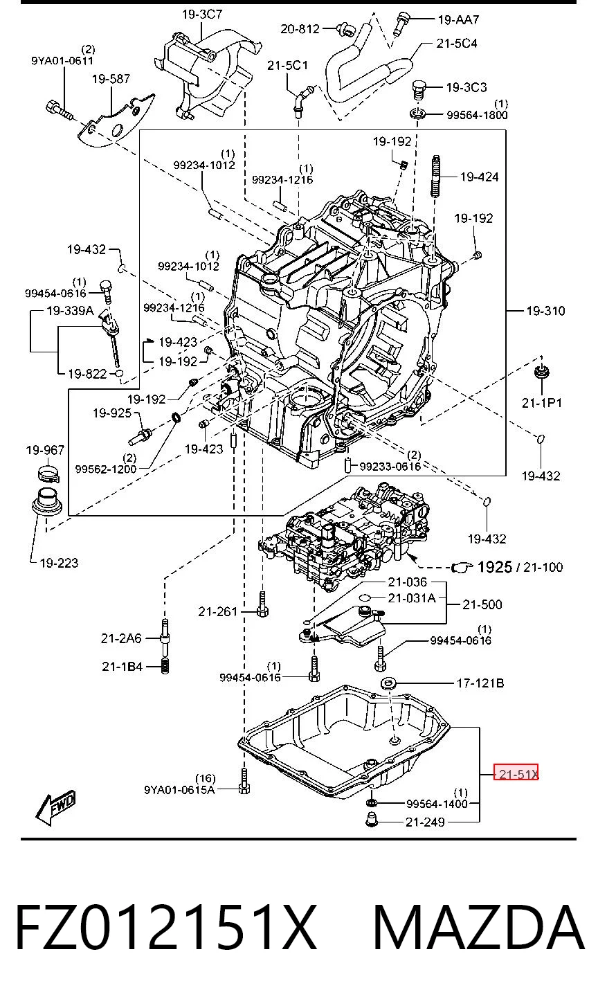 FZ012151X Mazda піддон акпп - купити онлайн в Україні