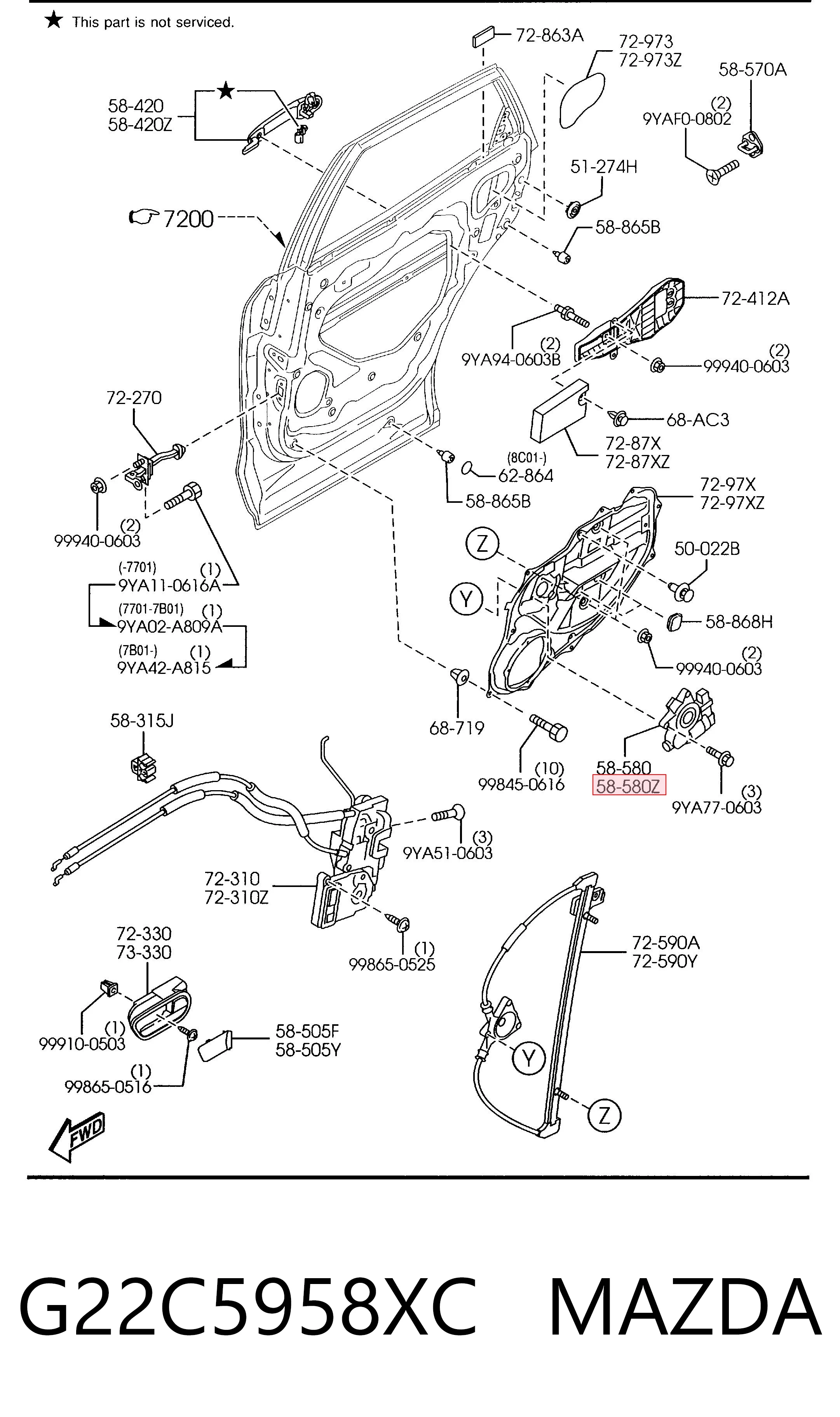 G22C5958XC Mazda Моторчик склопідйомника