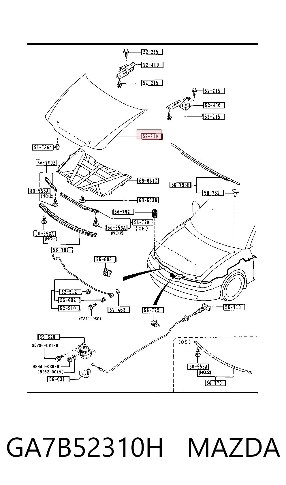 Купити Капот Mazda 626 IV GE