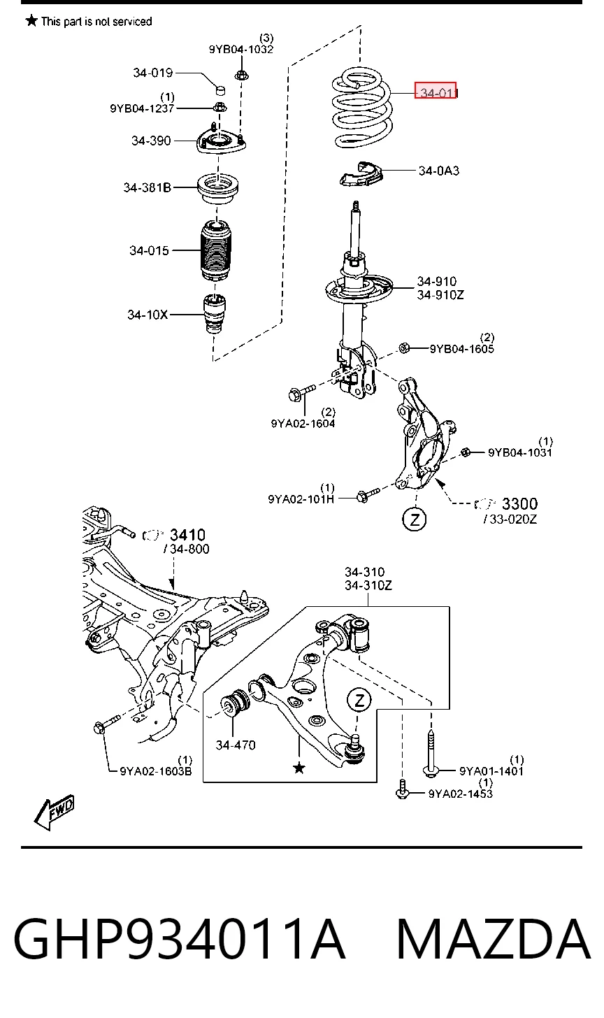 Купити Пружина передня Mazda 6  GJ, GL