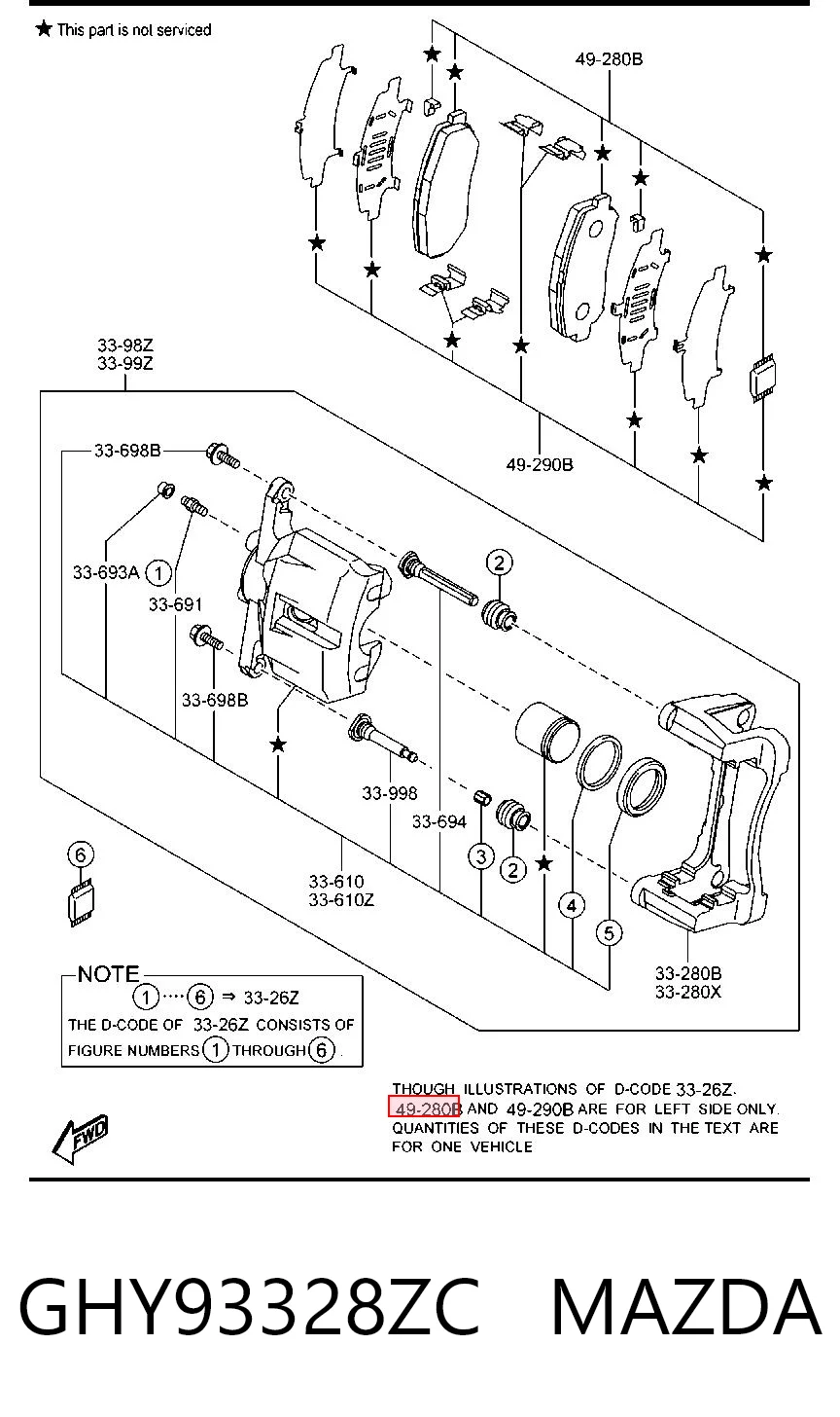 GHY93328ZC Mazda Передні гальмівні колодки