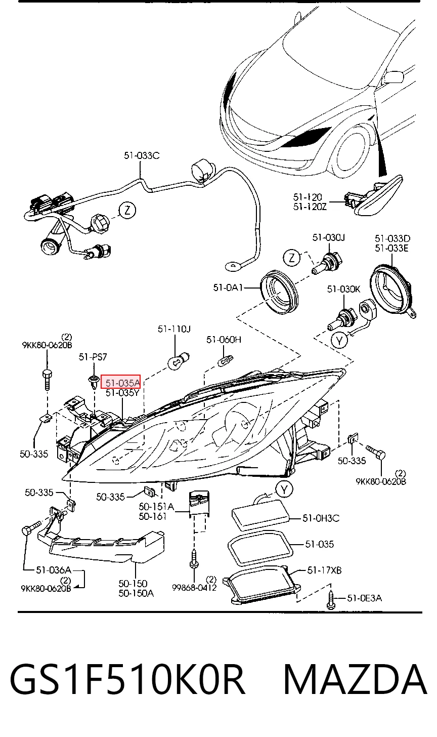 Фара права Mazda 6 