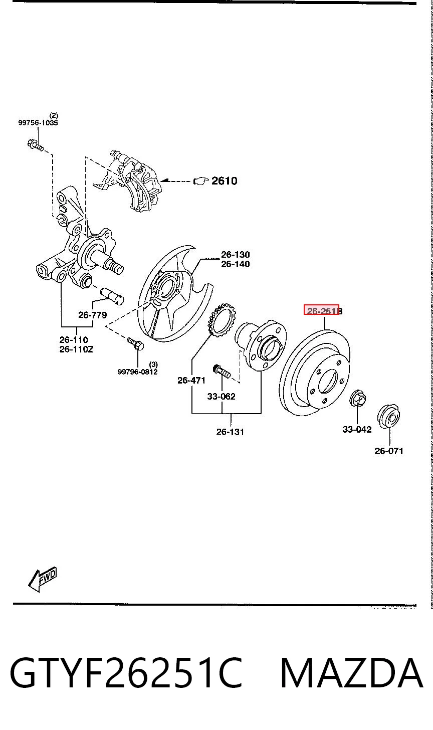 GTYF26251C Mazda Дискові гальма