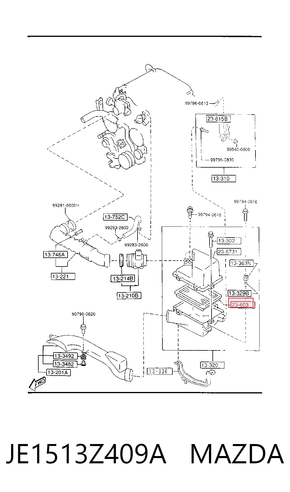 Повітряний фільтр B23017JC Japan Cars