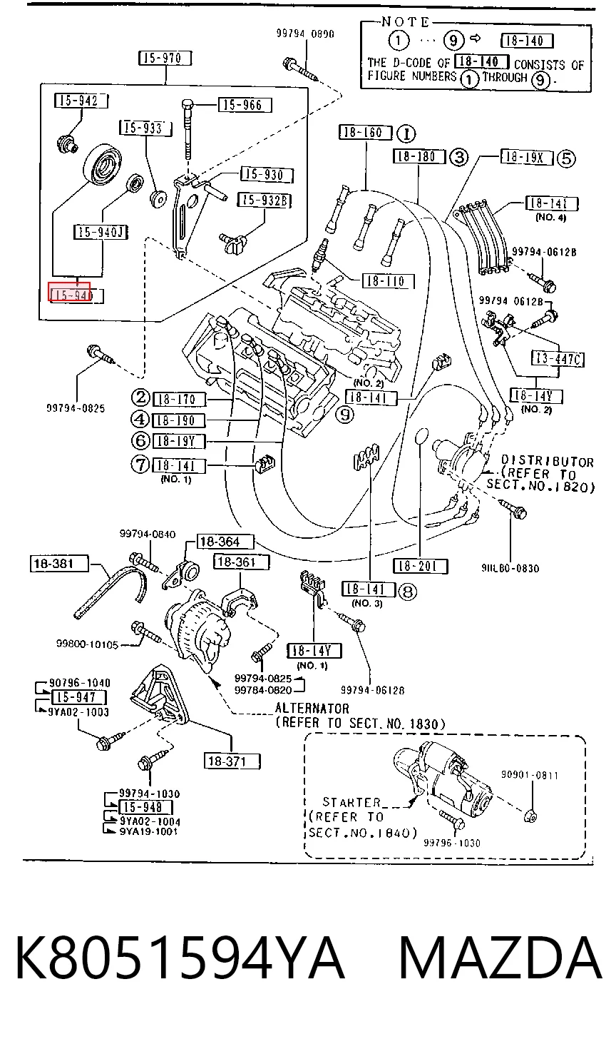 Ролик натяжителя ременя агрегатів на Mazda 323 F V BA