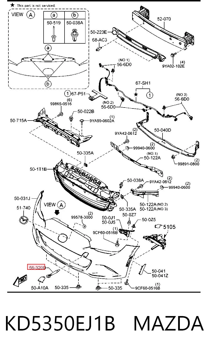 KD5350EJ1B Mazda Крюк буксирувальний передній