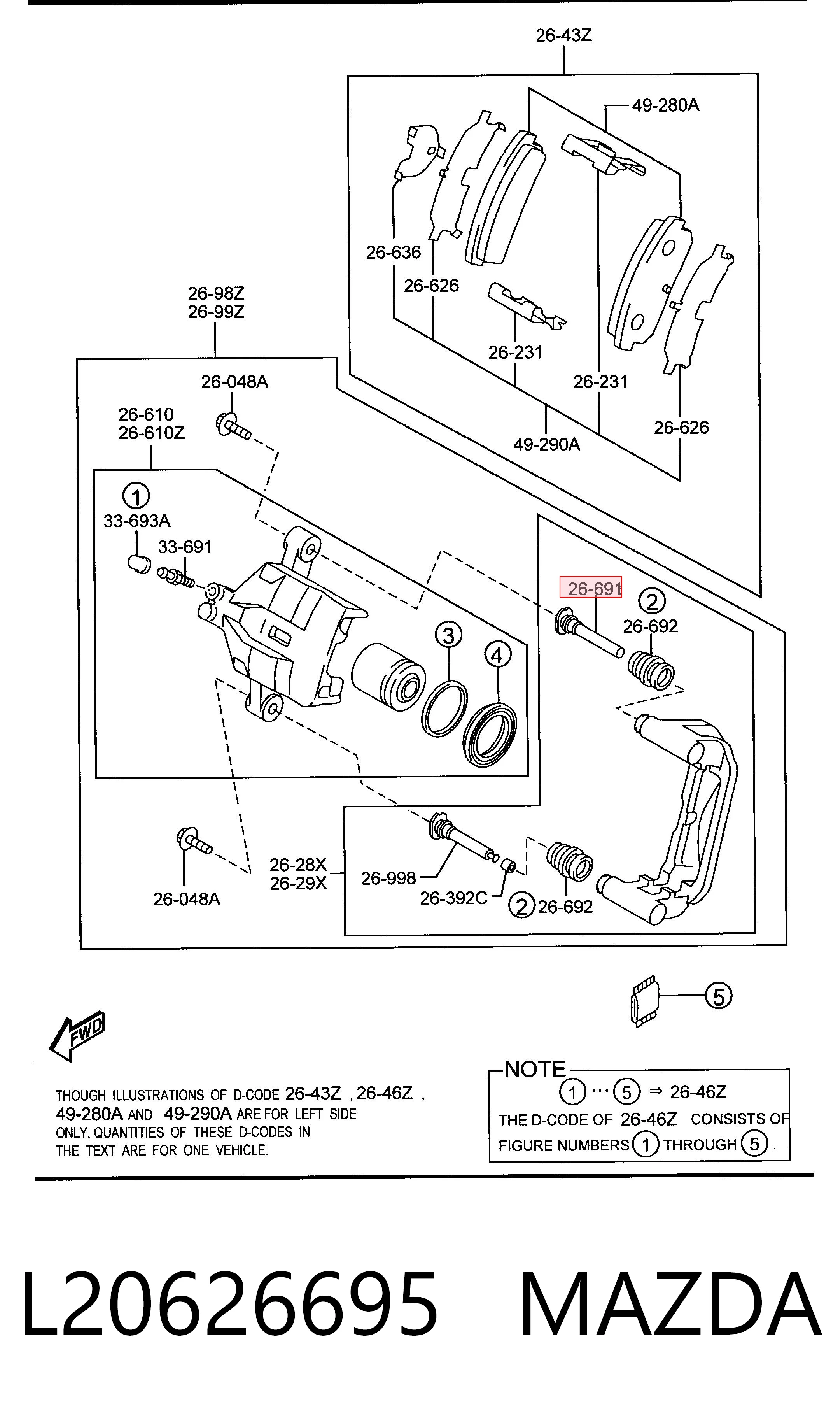 Купити Ремкомплект переднього супорту Mazda 2 II DE