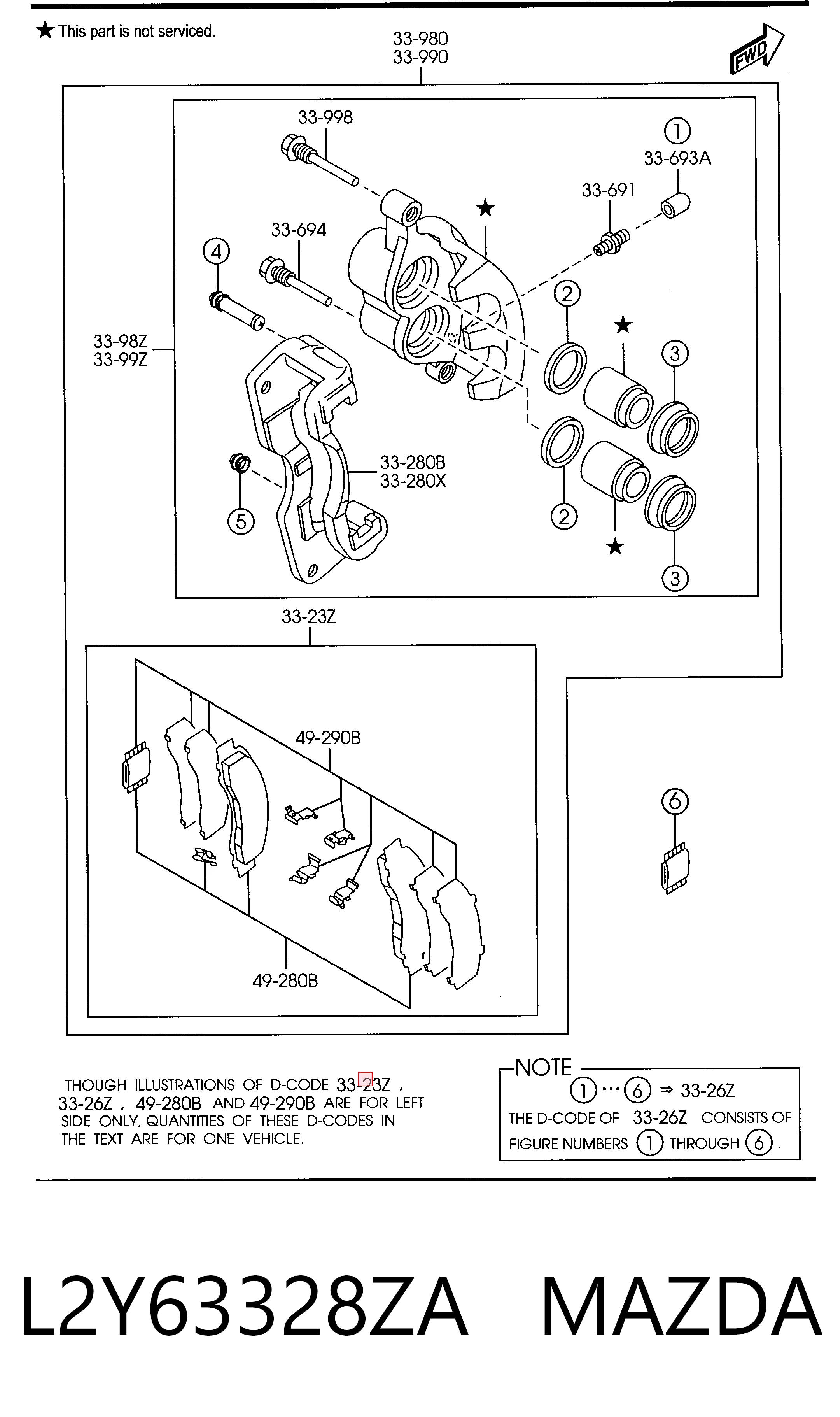 L2Y63328ZA Mazda Передні гальмівні колодки