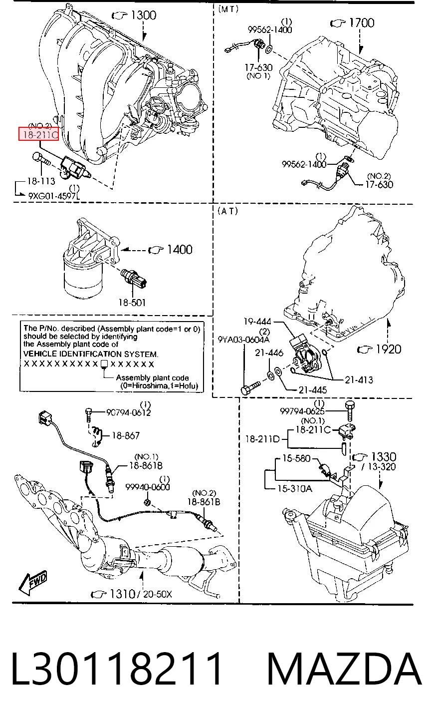 L30118211 Mazda Датчик наддува
