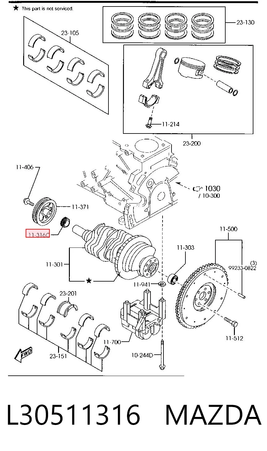 L30511316 Mazda Зірка-шестерня приводу коленвалу двигуна