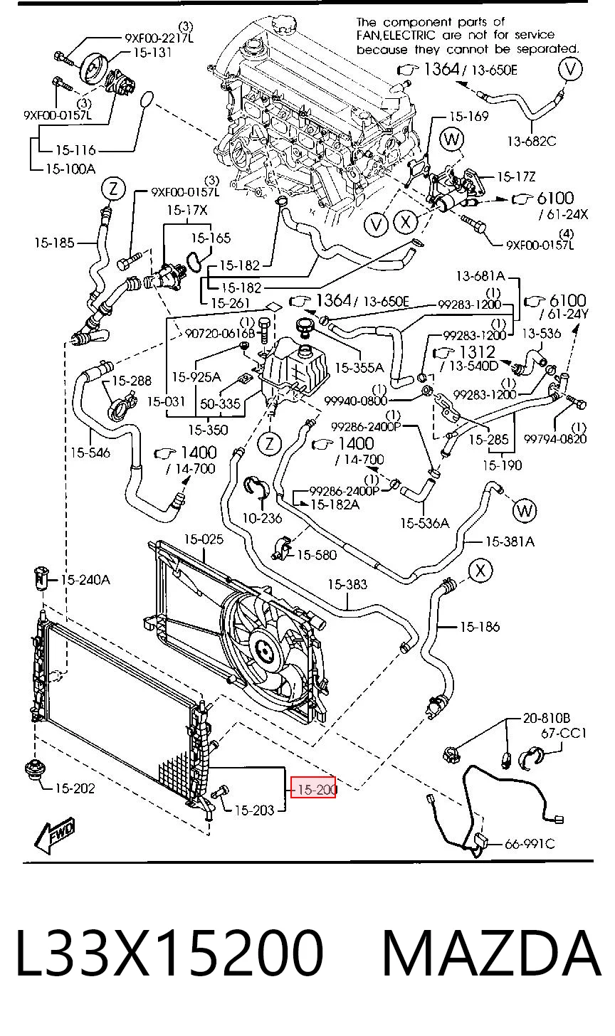 L33X15200 Mazda Радіатор охолодження двигуна