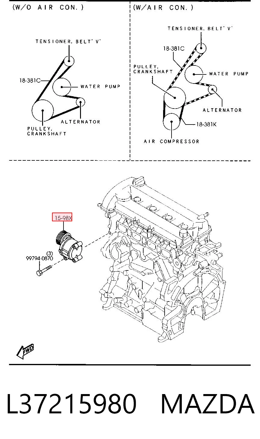 L37215980 Mazda Натяжна планка поліклинового ременя
