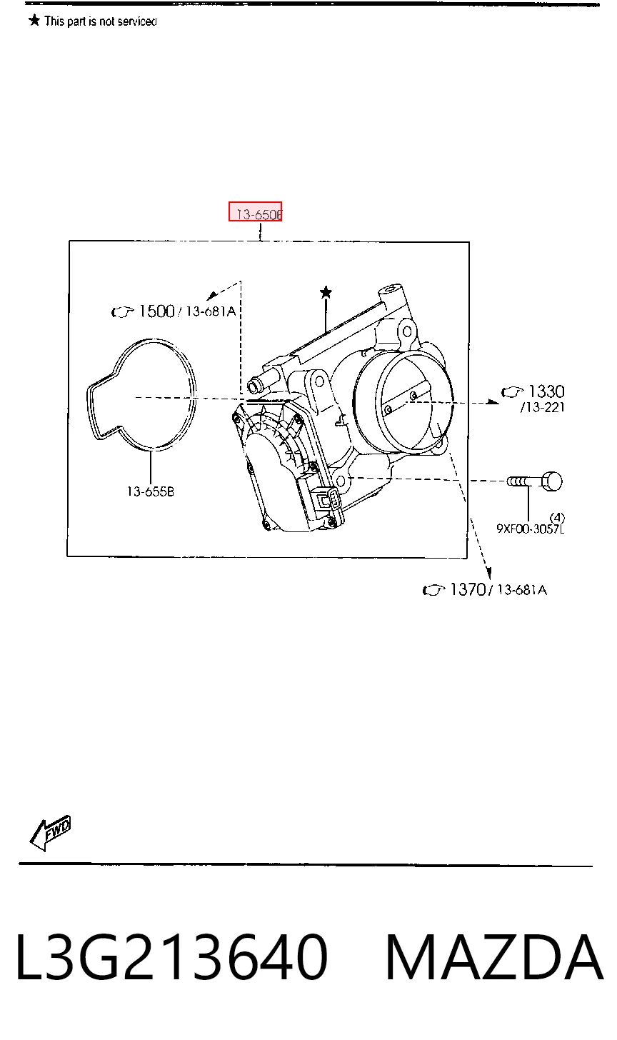 L3G213640 Mazda Дросільна заслінка в зборі