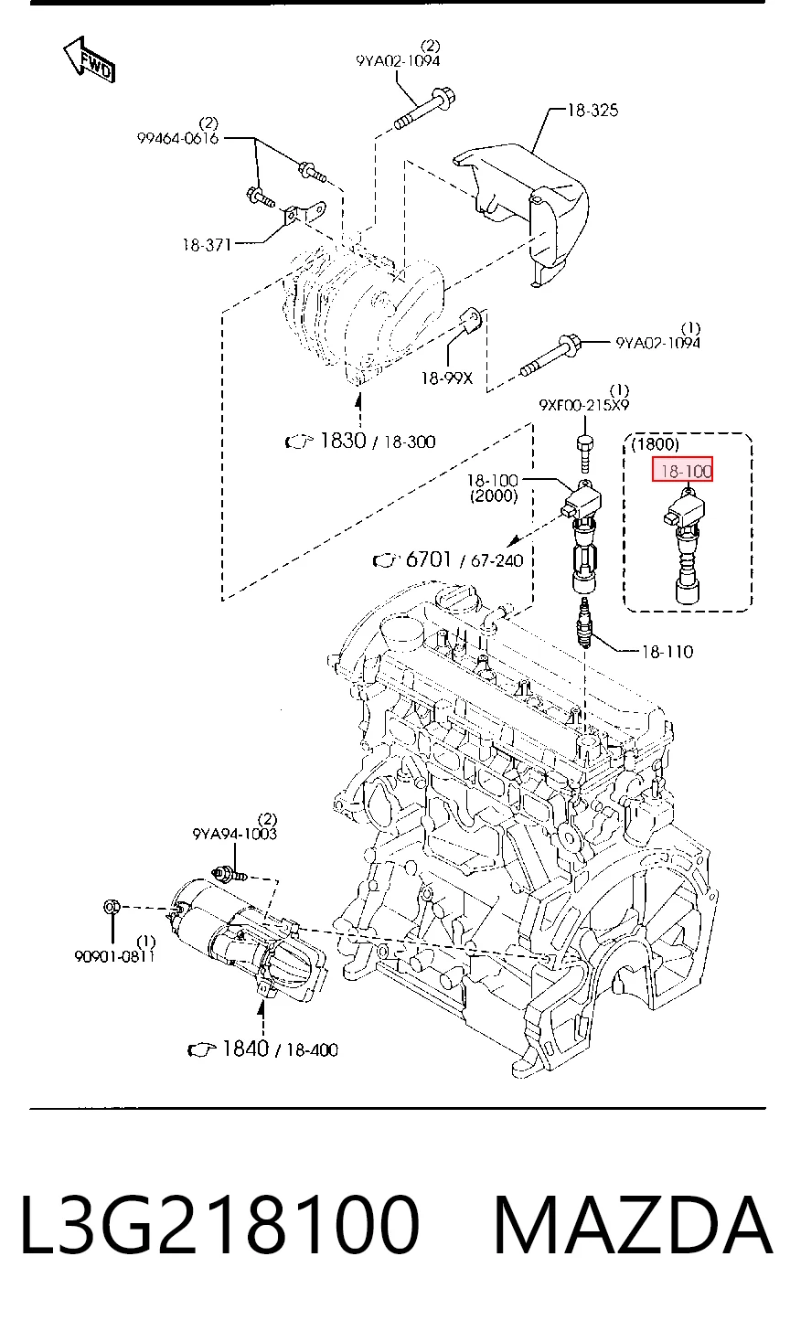 L3G218100 Mazda Котушка запалювання