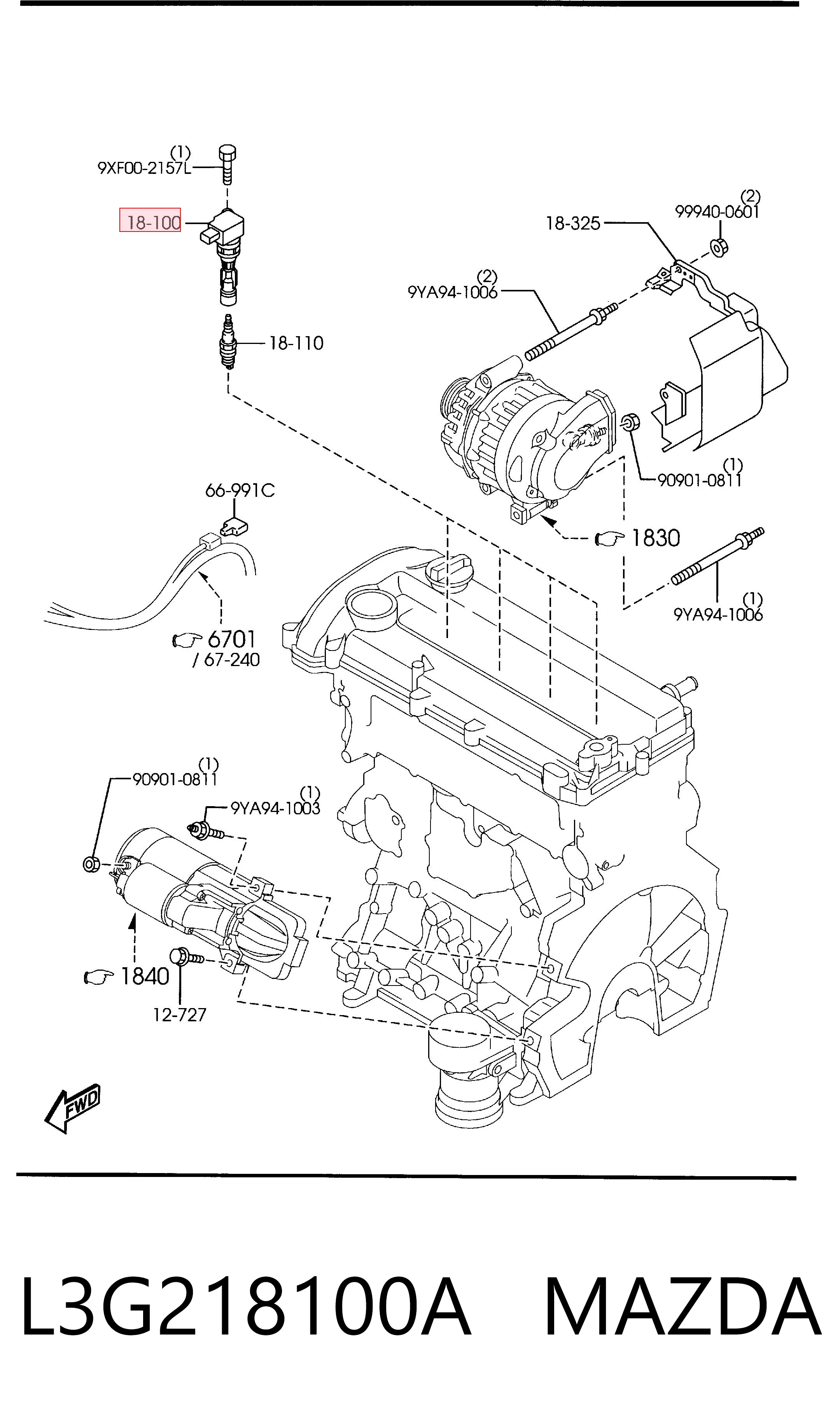 L3G218100A Mazda Котушка запалювання