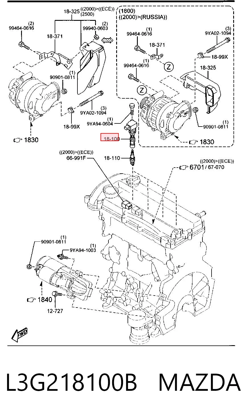 L3G218100B Mazda Котушка запалювання