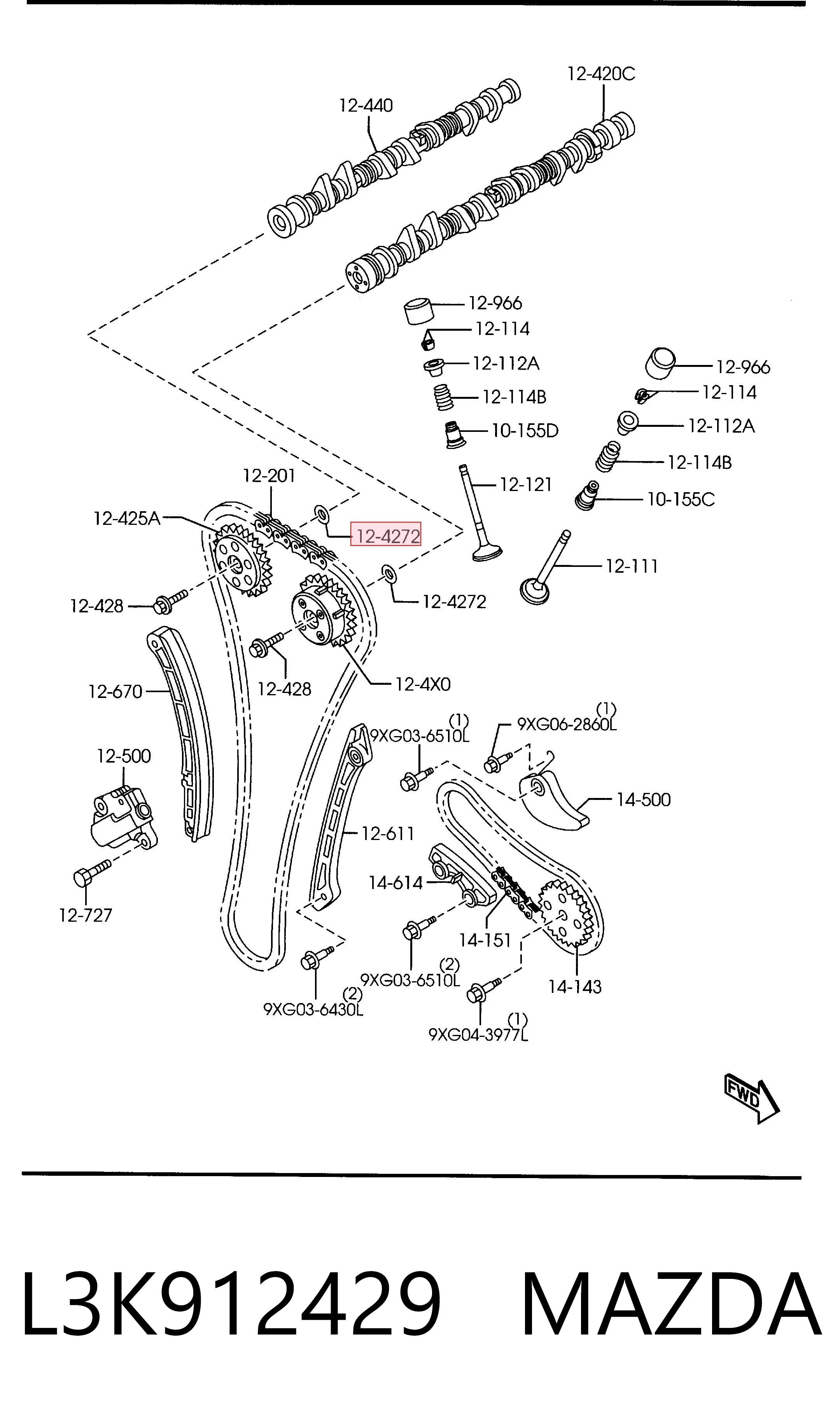 L3K912429 Mazda Шайба регулювальна