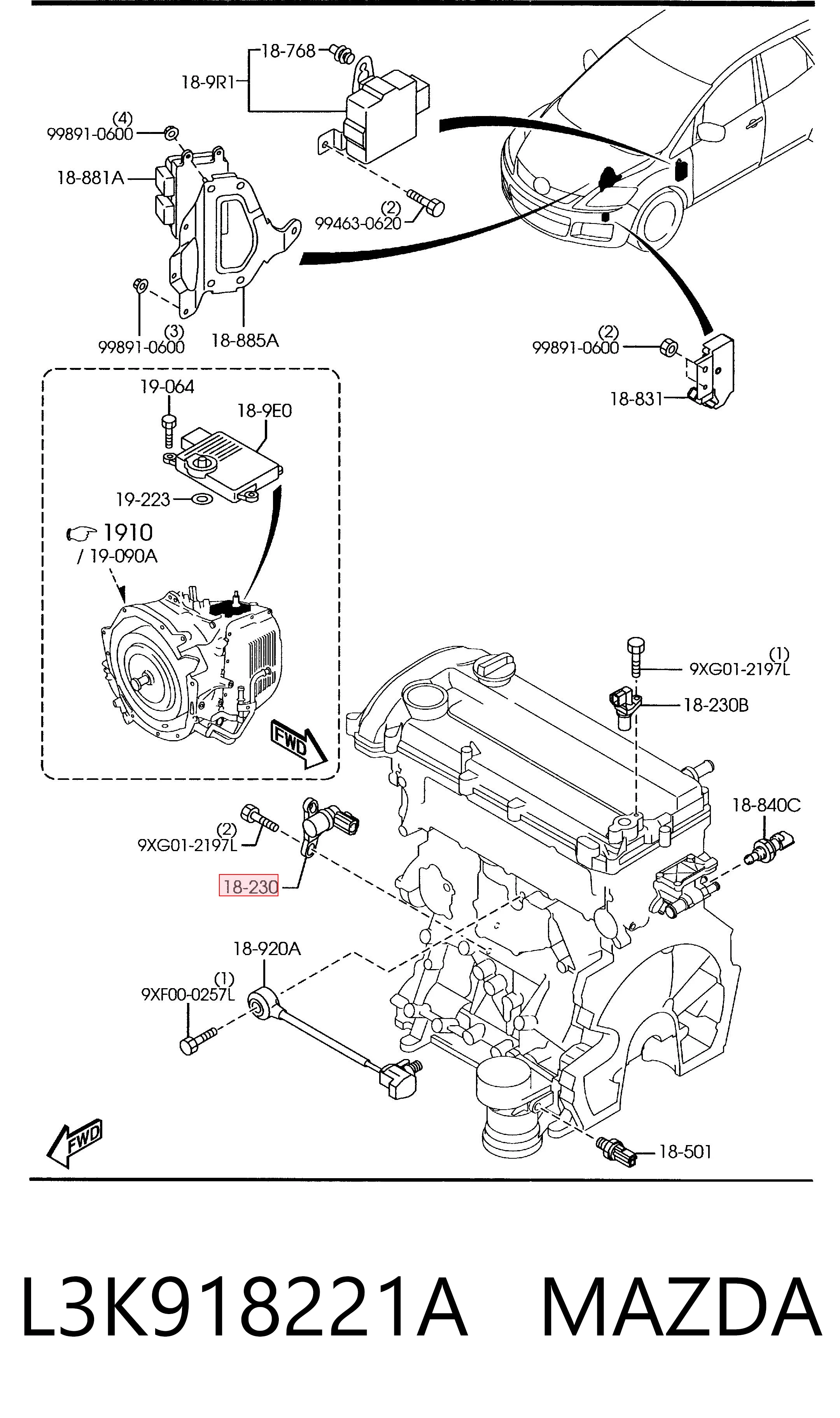 L3K918221A Mazda ДПКВ