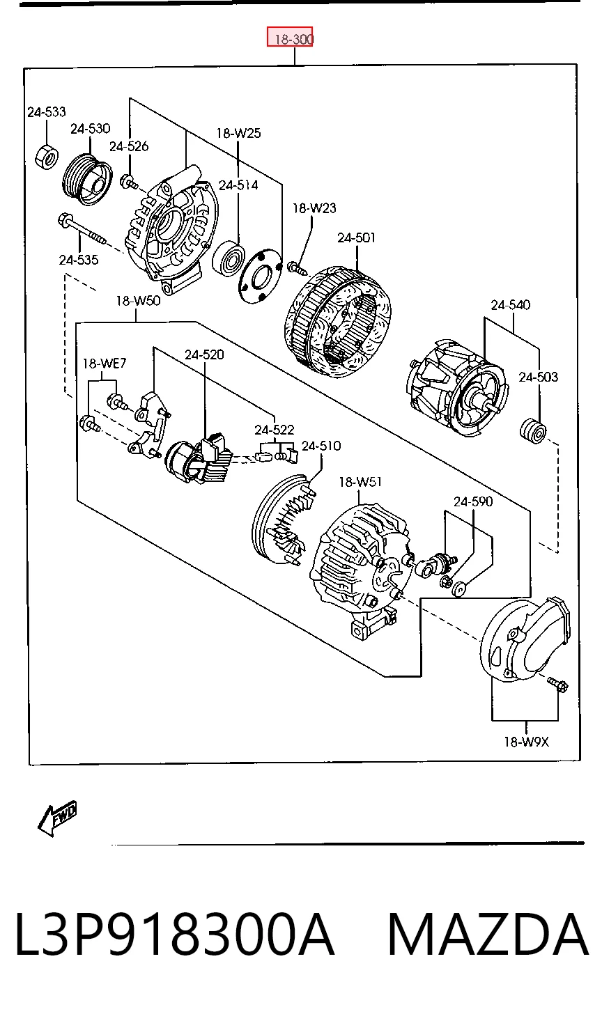 L3P918300A Mazda Авто генератор