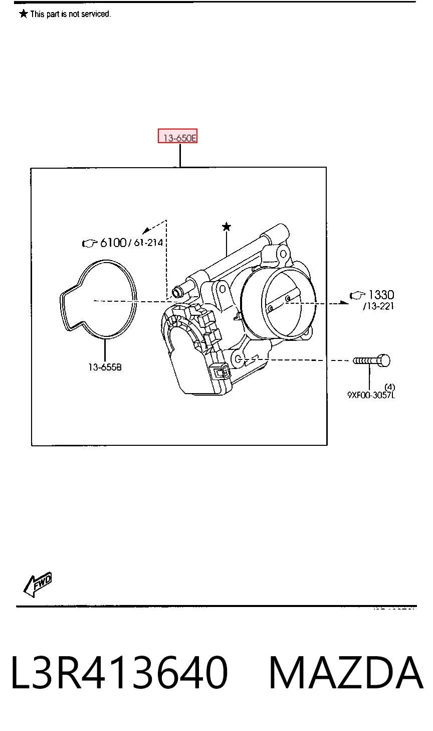 L3R413640 Mazda Дросільна заслінка в зборі
