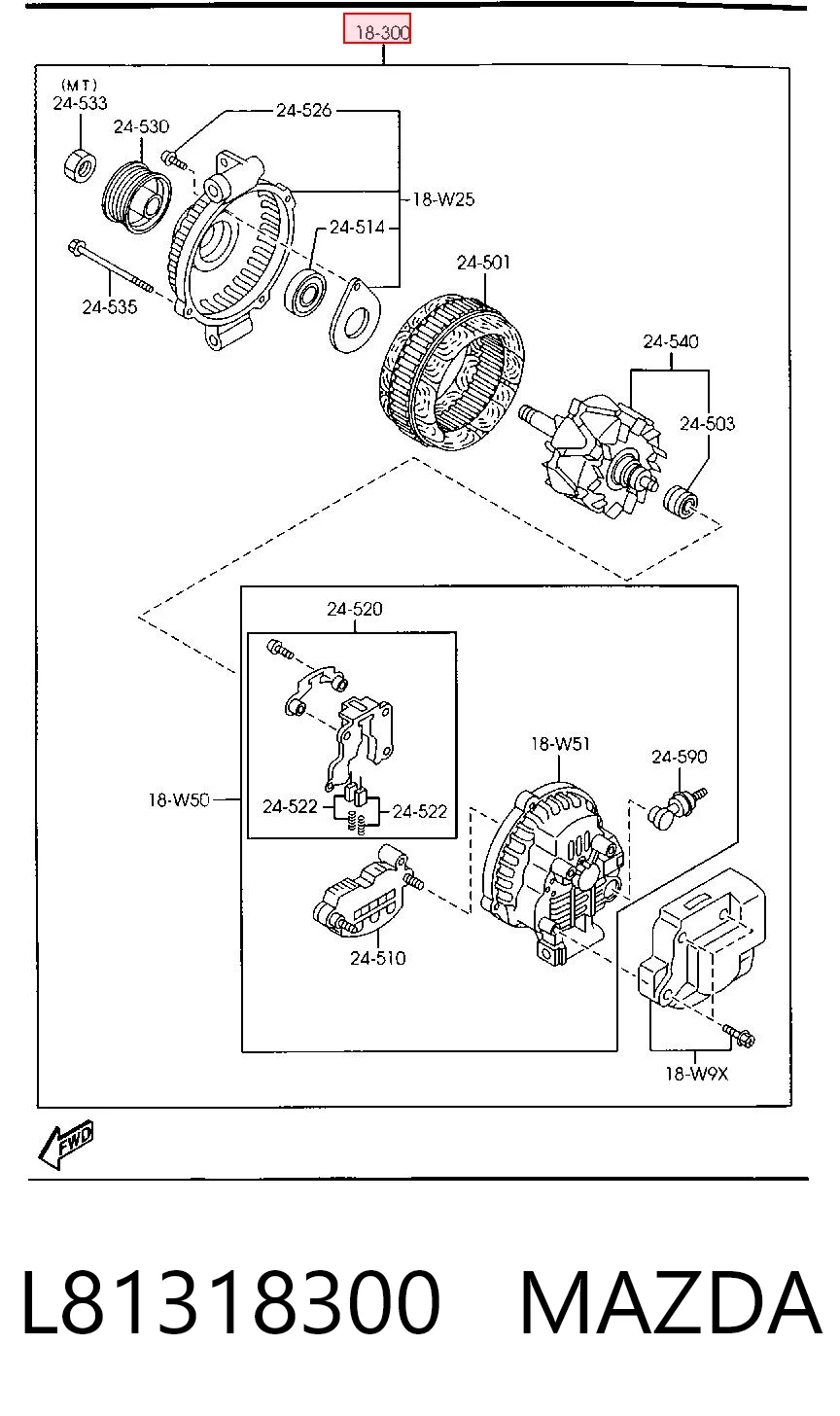 L81318300 Mazda Авто генератор